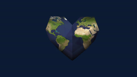 Animación-De-Corazón-Formado-Con-Mapa-Mundial-Sobre-Fondo-Azul.