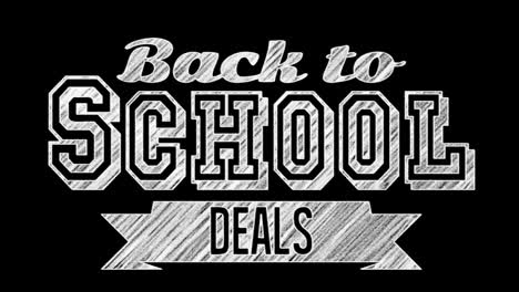 Animation-of-back-to-school-text-on-black-background