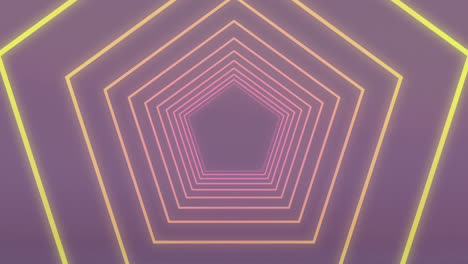 Animation-of-neon-glowing-tunnel-over-purple-background