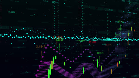 Animation-Der-Finanzdatenverarbeitung-Auf-Schwarzem-Hintergrund