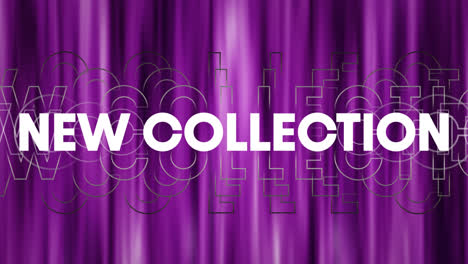 Animation-of-new-collection-text-over-moving-purple-background