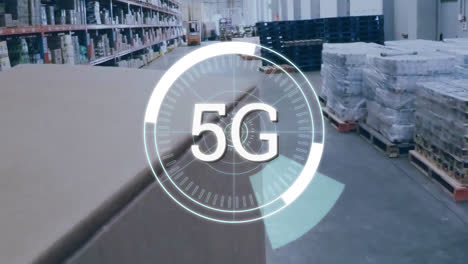 5g-text-over-neon-round-scanners-against-warehouse-in-background
