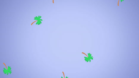 Animation-of-palm-trees-falling-on-purple-background