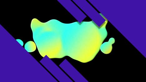 Animation-Von-Violetten-Rechtecken-über-Blauen-Und-Gelben-Flecken-Auf-Schwarzem-Hintergrund