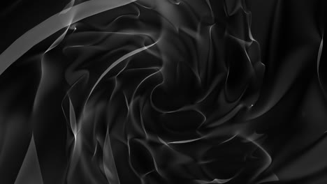 Animation-of-grey-translucent-clouds-of-smoke-spinning-on-black-background