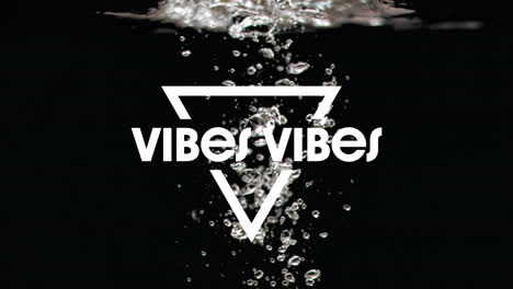 Animation-of-vibes-text-in-white-letters-over-water-on-black