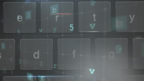 Animation-of-cyber-attack-warning-over-computer-keyboard-on-grey-background
