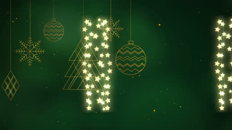 Animation-of-christmas-decoration-on-green-background