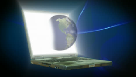Stock-Animation-Eines-Laptops-Mit-Dem-Globus