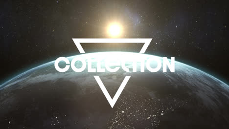 Animation-of-collection-text-over-globe-and-stars-at-night