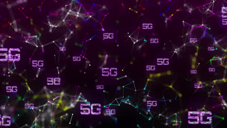Animation-of-network-of-connections-with-5g-text-over-shapes