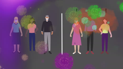 Animation-of-covid-19-cells-and-shadows-of-people