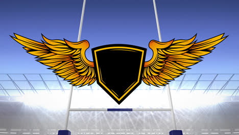 Animación-Del-Emblema-Con-Espacio-Para-Copiar-Sobre-El-Estadio-Deportivo-De-Rugby