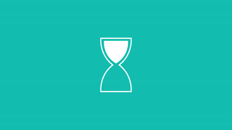 Animation-of-digital-interface-waiting-hourglass-icon-on-green-background