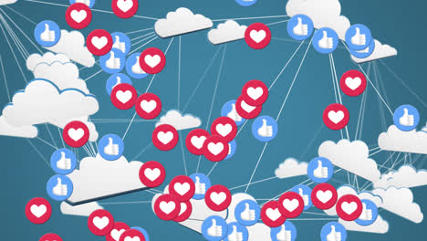 Mehrere-Social-Media-Symbole-Schweben-Vor-Einem-Netzwerk-Aus-Cloud-Symbolen-Vor-Blauem-Hintergrund