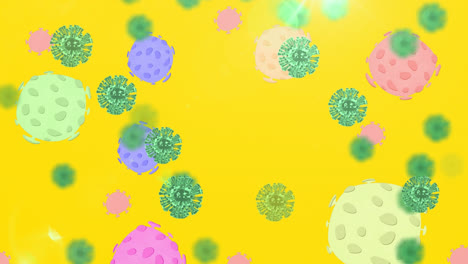 Animation-Von-Bunt-Leuchtenden-Covid-19-Zellen