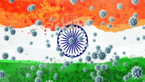 Composition-of-covid-19-cells-over-indian-flag