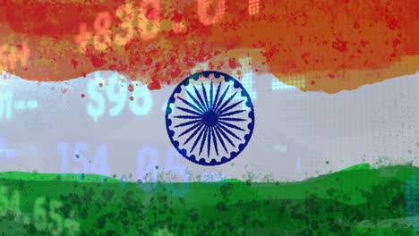 Composition-of-financial-data-processing-over-indian-flag