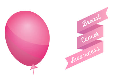 Animation-Eines-Fliegenden-Rosa-Ballons-über-Dem-Text-„Brustkrebs“
