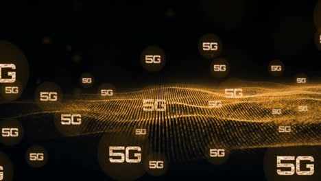 Animation-of-5g-texts-on-black-background