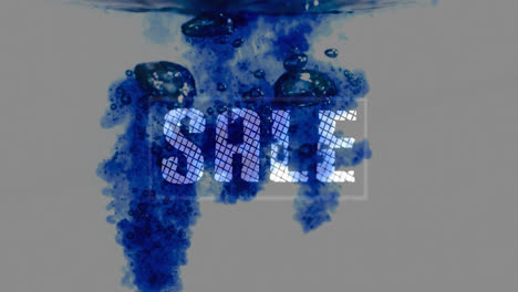 Animation-of-sale-text-over-blue-diffusion-in-water