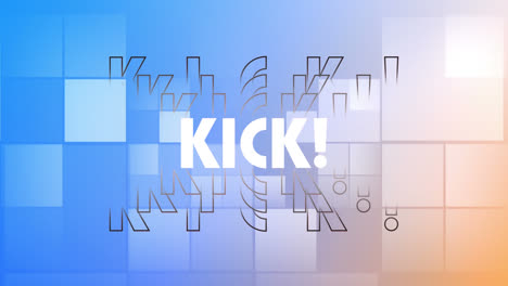 Animation-of-kick-text-over-colorful-geometrical-shapes