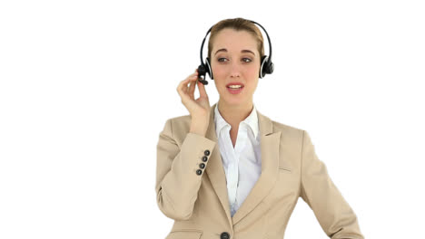Call-centre-agent-talking-on-the-headset