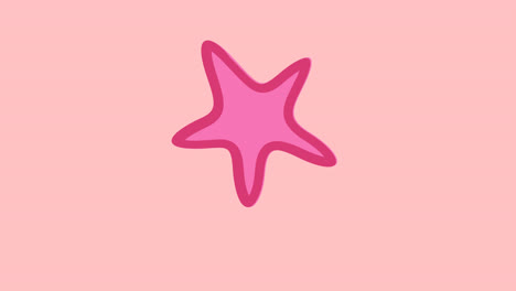 Animation-of-pink-starfish-with-copy-space-on-pink-background