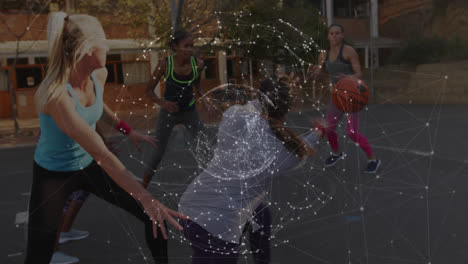 Animation-of-network-of-connections-over-basketball-players