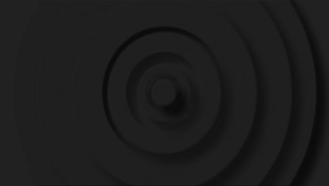 Animation-of-black-circle-layers-pulsating-on-black-background