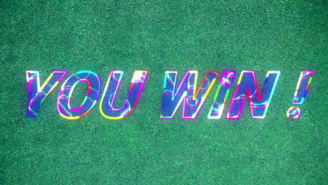 Animation-of-you-win-text-on-green-background