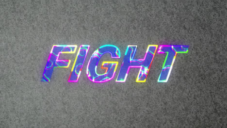 Animation-of-fight-text-on-grey-background