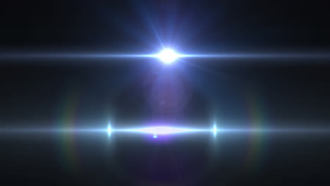 Animation-of-two-blue-glowing-lights-over-black-background
