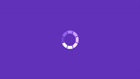 Animation-of-loading-digital-interface-circle-flashing-on-purple-background