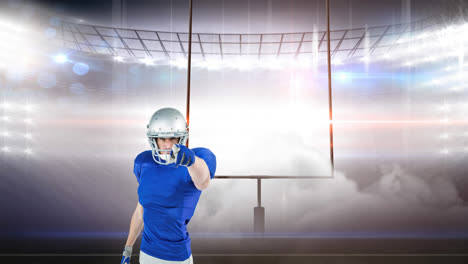 Animation-of-american-football-player-pointing-over-sports-stadium