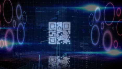 Animation-of-qr-code-over-digital-data-processing