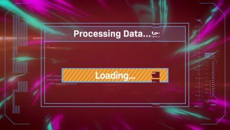 Animation-of-data-processing-on-red-background