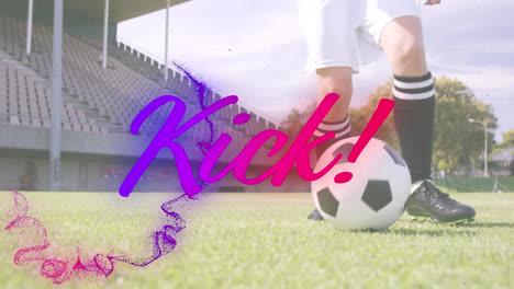 Animation-Des-Kick-Textes-über-Dem-Fußballspieler-Auf-Dem-Spielfeld