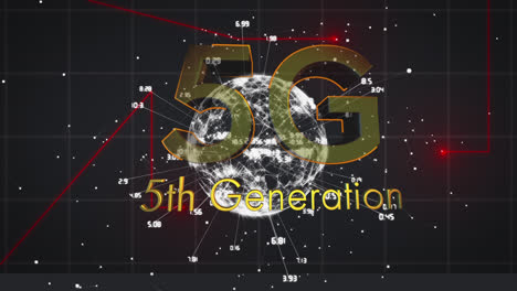5G-Text-Und-Lichtspuren-Vor-Einem-Globus-Mit-Verbindungsnetzwerk-Auf-Schwarzem-Hintergrund