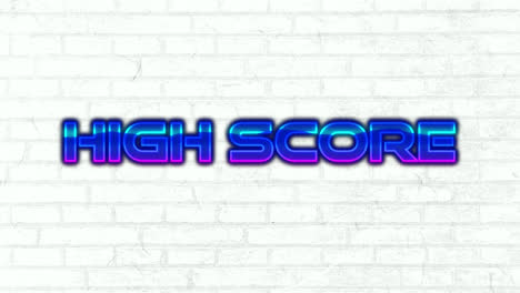 Animation-of-high-score-text-on-white-background