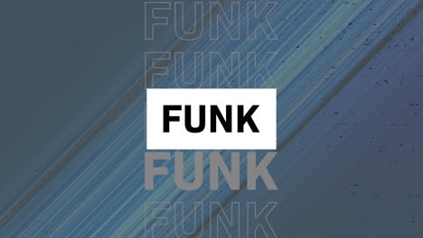 Animation-of-funk-text-over-moving-blue-stripes