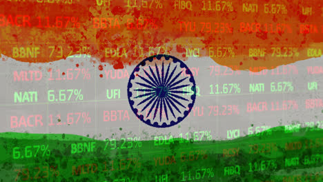 Zusammensetzung-Der-Verarbeitung-Finanzieller-Daten-über-Der-Indischen-Flagge