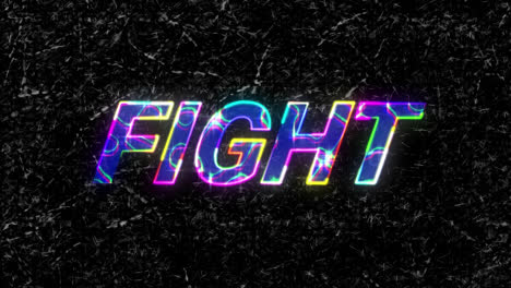Animation-of-fight-text-on-black-background