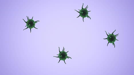 Animation-Von-Covid-19-Zellen-Auf-Violettem-Hintergrund