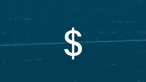 Animation-Des-Dollarzeichens-über-Der-Finanzdatenverarbeitung