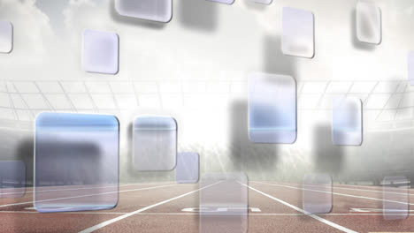 Animation-of-digital-screens-moving-over-racing-tracks-in-sports-stadium