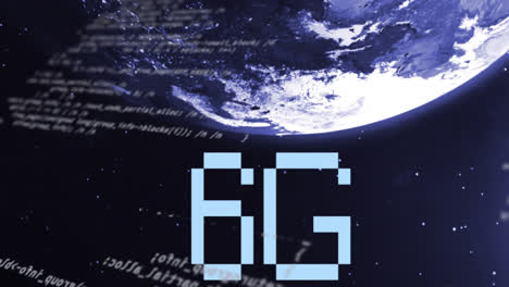 Animation-of-6g-text-over-globe