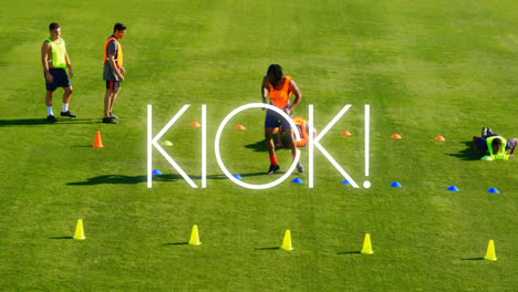 Animation-Des-Kick-Textes-über-Fußballspielern-Auf-Dem-Spielfeld