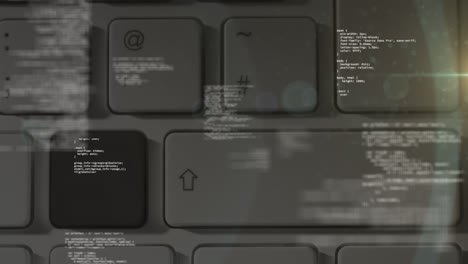 Animation-Der-Datenverarbeitung-über-Die-Computertastatur-Im-Hintergrund