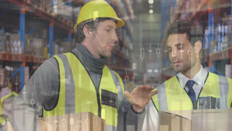 Animation-of-data-processing-over-people-working-in-warehouse